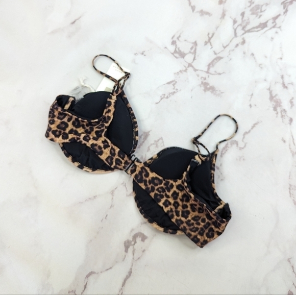 Good American Swim Top Women 5 2X 2XL Leopard Animal Show Off Curve Bikini - Picture 9 of 11